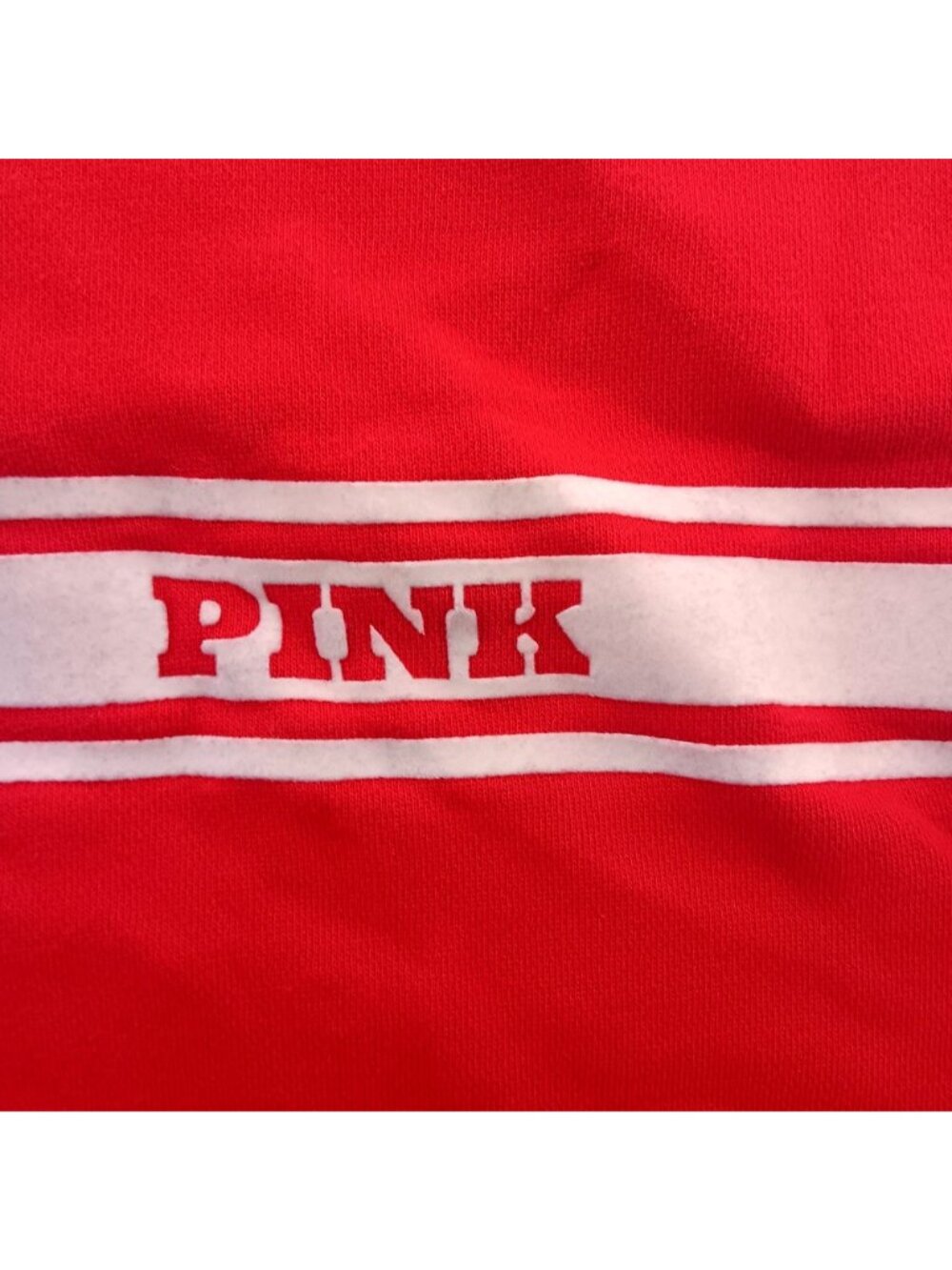 Victorias Secret Pink Red Crewneck Sweatshirt Size M Cotton Blend